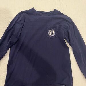 Southern Tide Navy Long Sleeve Kids Tee